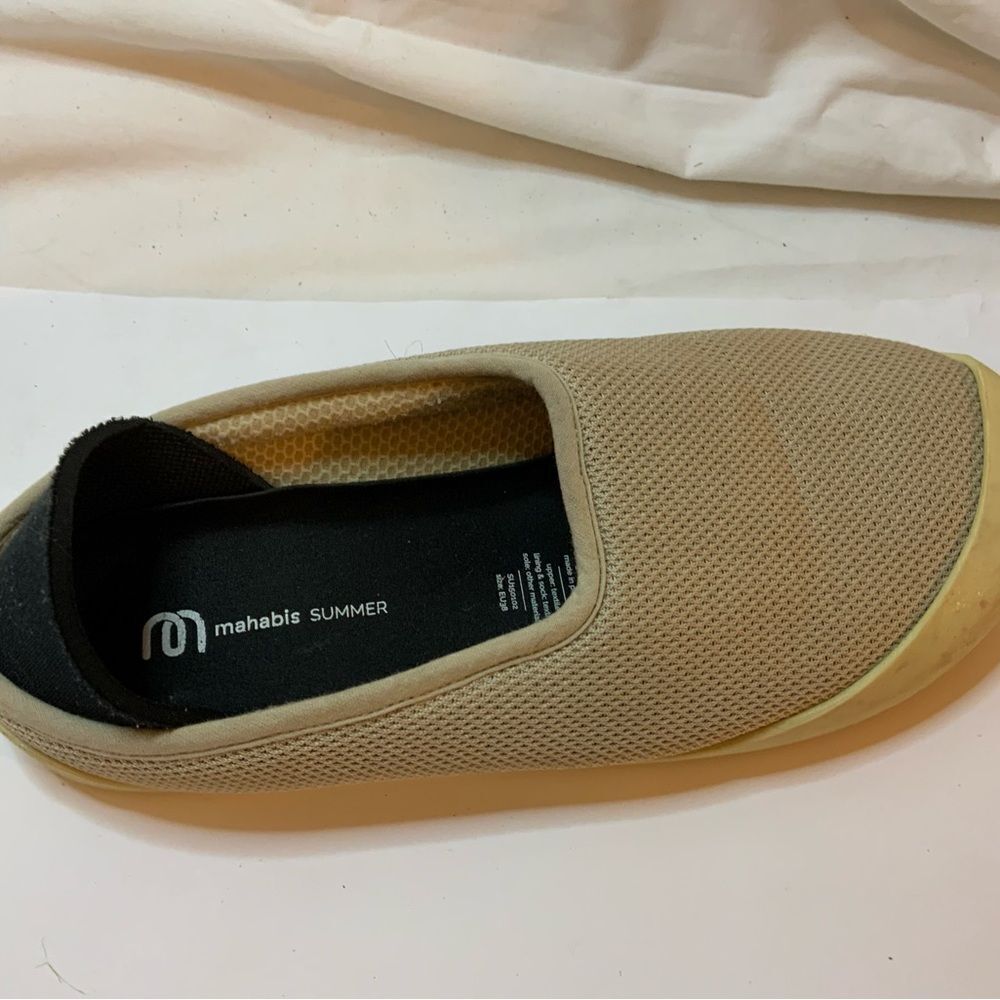 Mahabis Summer Womens Size EU 38 US 8 Beige Mesh Slip On Comfort Slipper Shoes